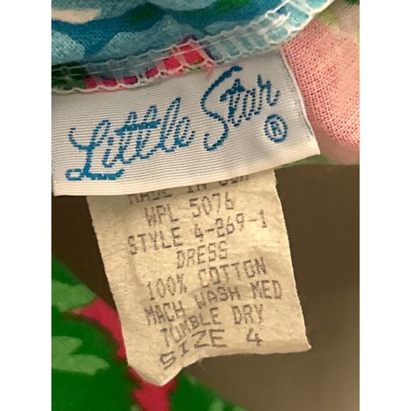 Vintage 80’s Little Star Rockabilly, Floral Tea Party Dress, Puffy Sleeves, 4T - Picture 9 of 9